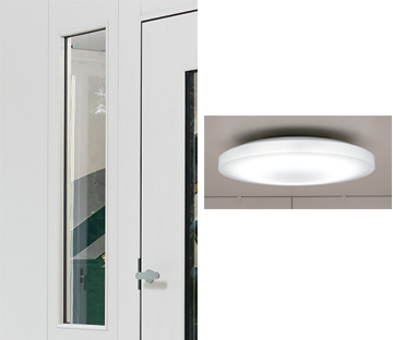 FIX窓付きパネルと天井用のLED照明